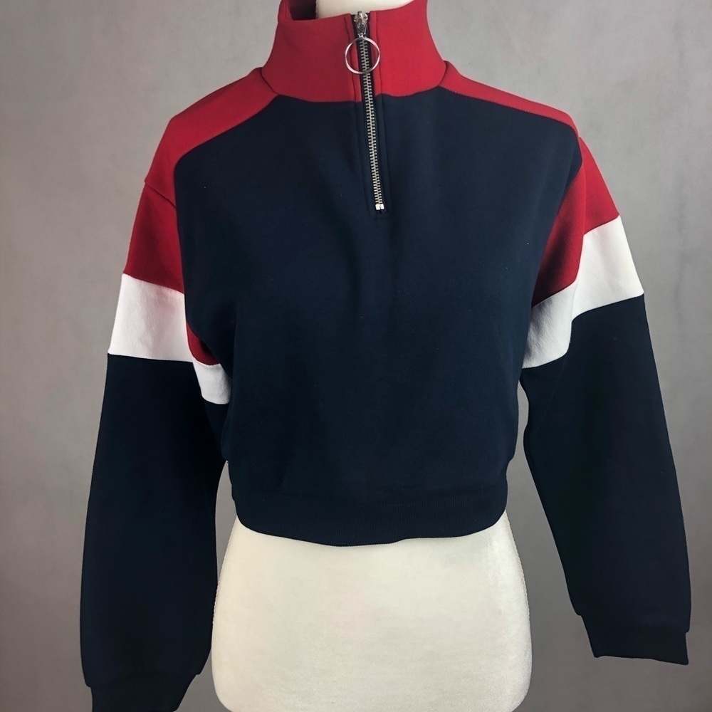 H&M Divine Cropped Sweater 1/4 zip Pullover Cozy